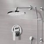 Remer SFR70 Chrome Shower Set With Rain Shower Head and Hand Shower